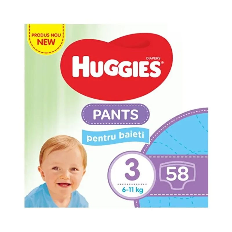 Chiloti Huggies Pants 3 din 58buc (6-11kg) (pt baieti)