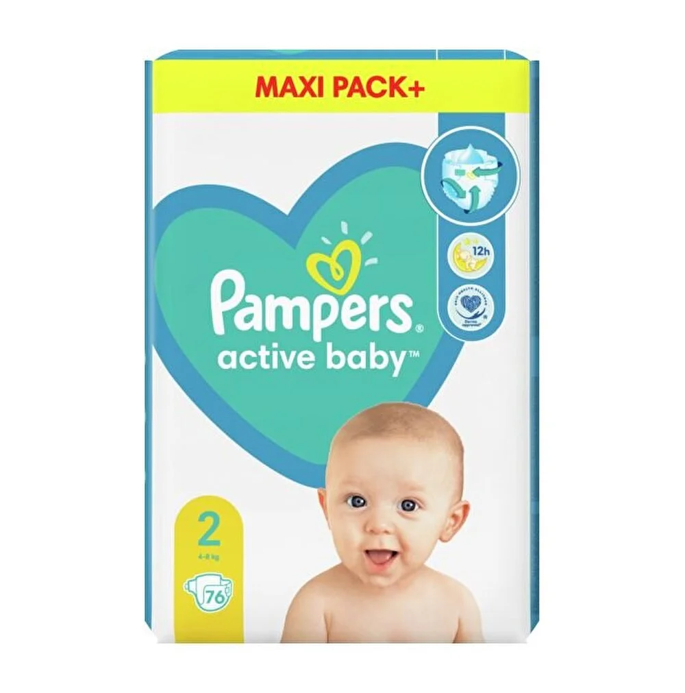Scutece PAMPERS active baby 2 N1 , 4 -8 kg, 76 buc