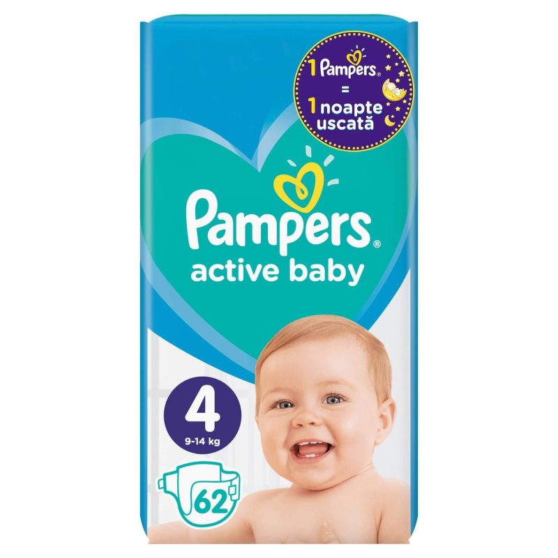 Scutece PAMPERS active baby 4 N1 din 62 (9-14 kg).