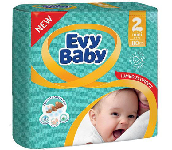Scutece EvyBaby 2 Mini N1 din 80 (3-6 kg)