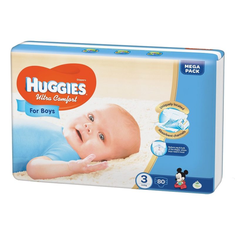 Scutece Huggies Ultra Comfort pt Baieti 3 N1 din 80 (5-9kg)