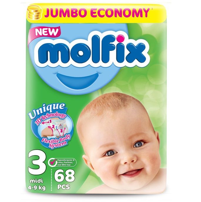 Scutece Molfix 3 Midi N1 din 68 (4-9)`
